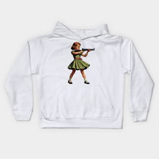 The Little Girl and a Toy Gun Kids Hoodie